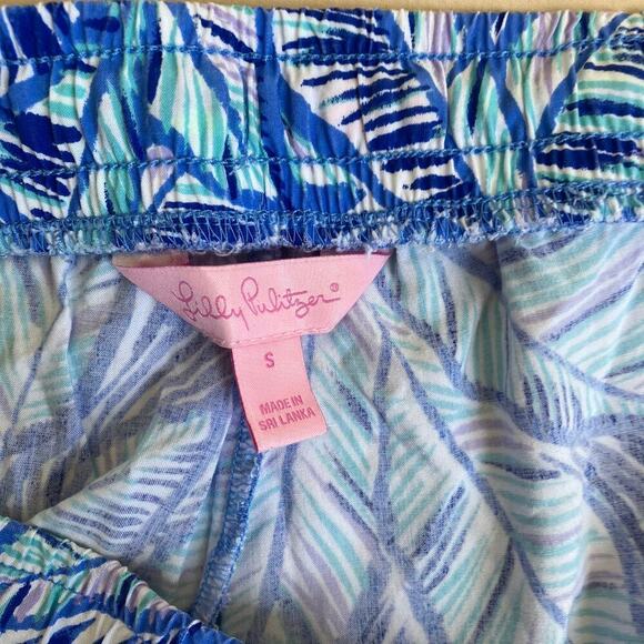 Lilly Pulitzer Katia Shorts Bennet Blue Lets Mango Engineered Lightweight Sz S - Picture 14 of 16